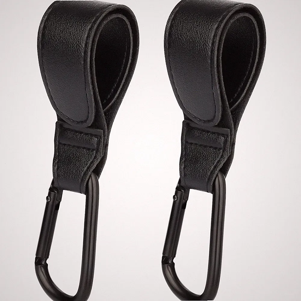 1/2x Leder Buggy Clips Kinderwagenhaken für Taschen Baby Kinderwagenclips Kinderwagenhaken