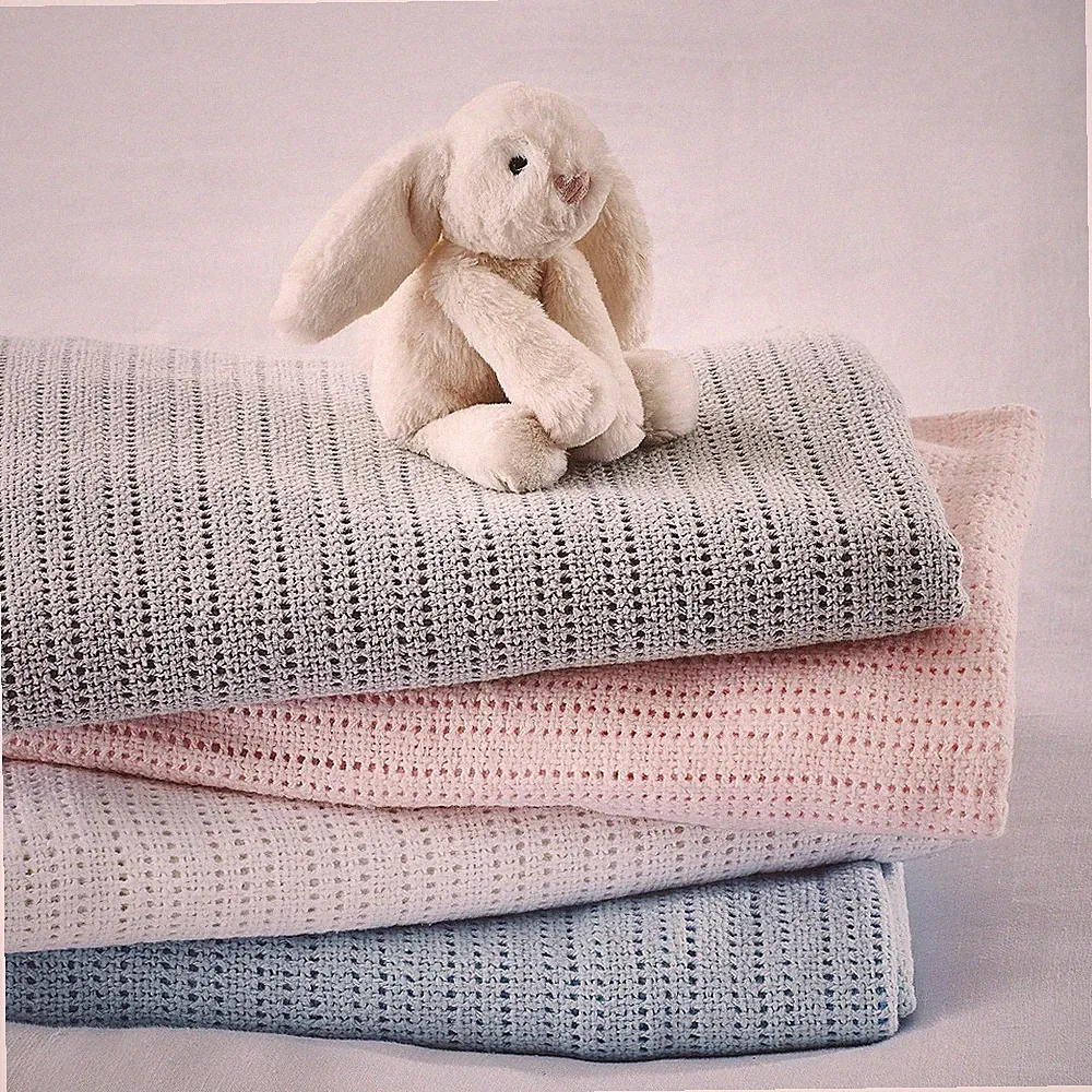 100% Baumwolle Zelldecke (Unisex) Größe ca. 70x90cm ideal für Kinderwagen Auto Co