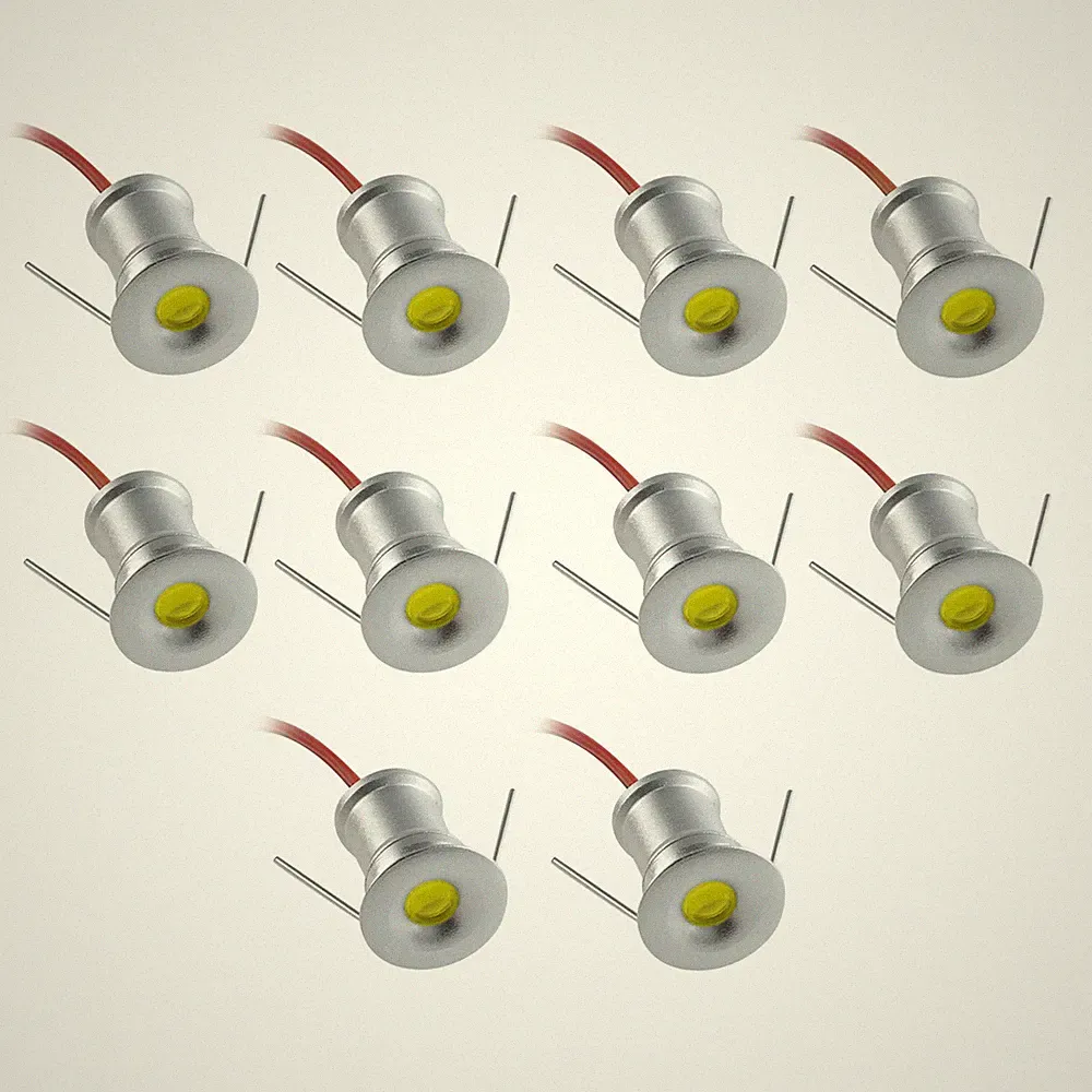 10x 1W Einbaustrahler LED Leuchte Außenlampe Minispot Wasserdicht - DC 12V