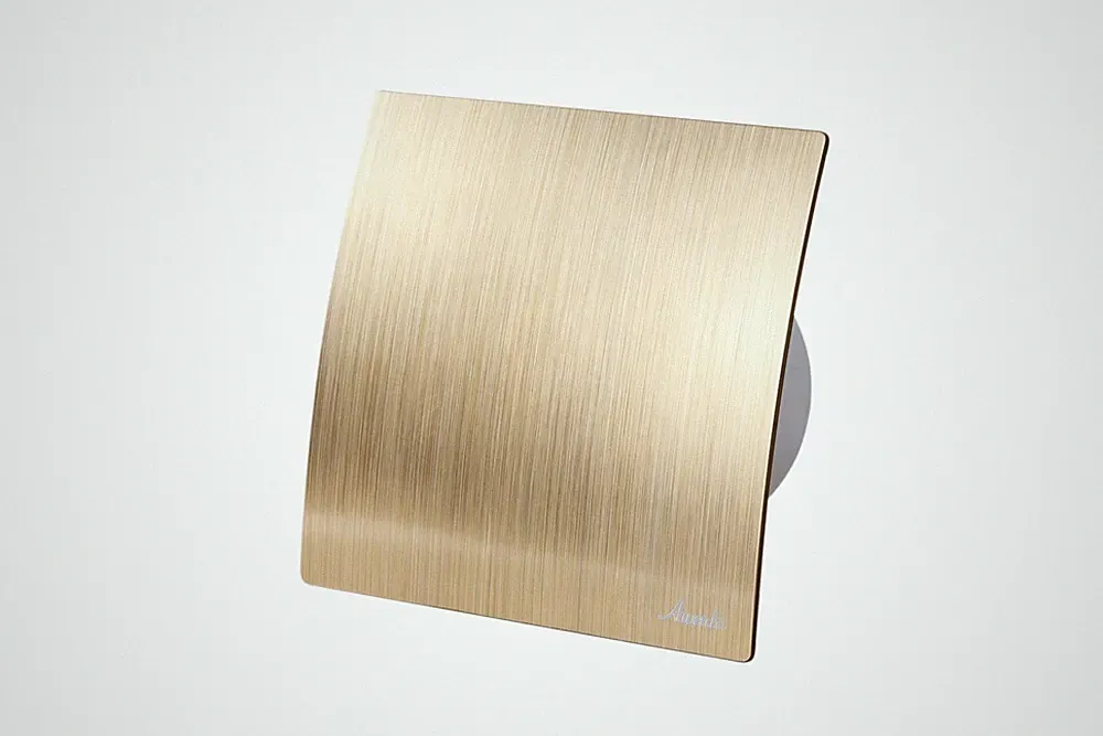 125mm Abluftventilator mit Nachlauf Silent Escudo Gold Lüfter Wand Decke Bad