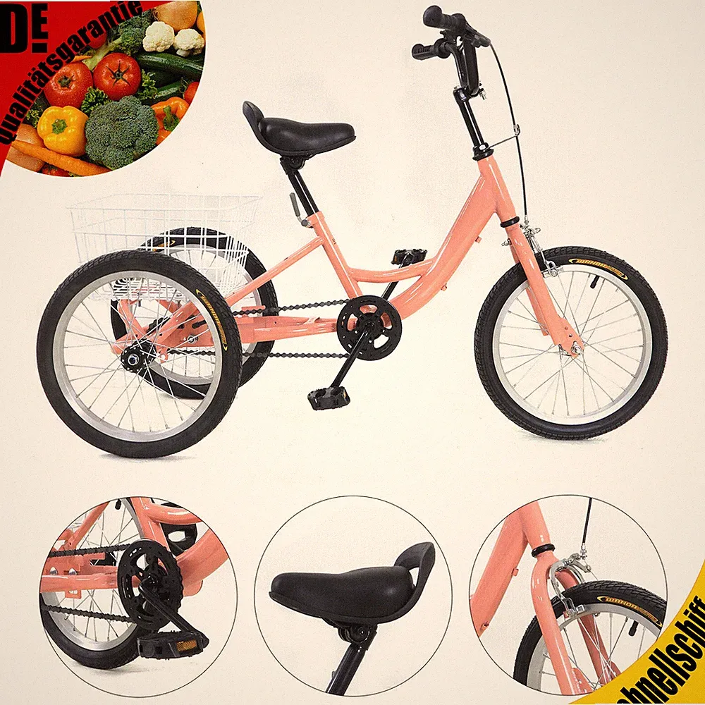16 "8 Gang Dreirad Trike Cruise für 7-10 Jahre Kinder mit 3 Rädern & großem Korb