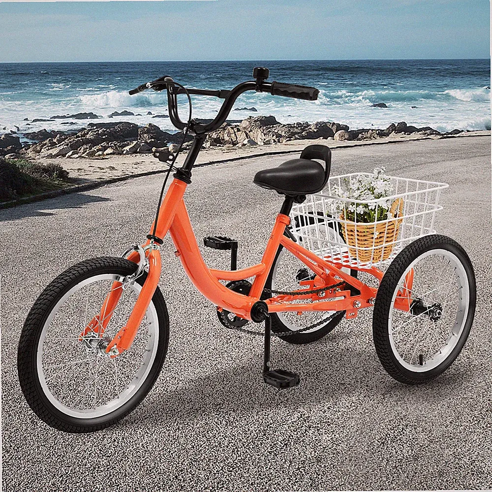 16" Dreirad Trike Cruise Fahrrad für 7-10 Jahre Kinder mit 3 Rädern & Korb NEU