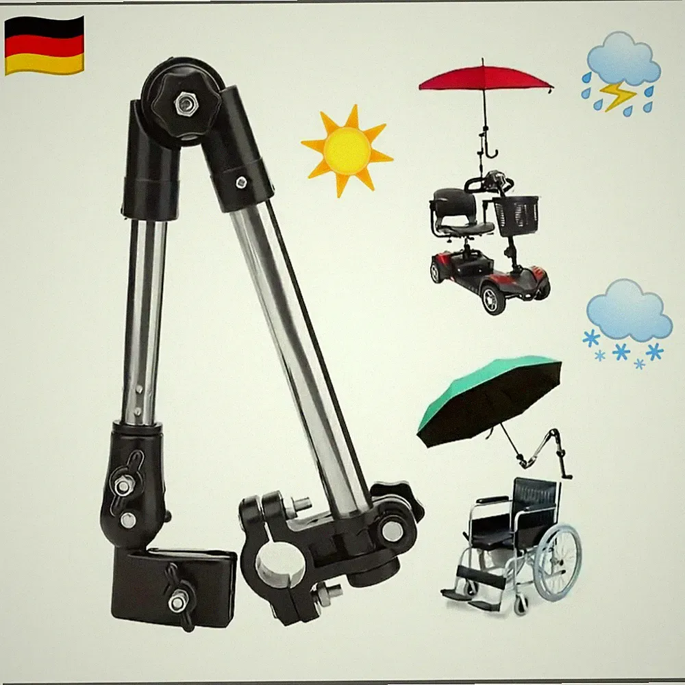 1A✓Schirmhalter für Fahrrad Rollstuhl Kinderwagen Rollator☔Regen - Sonnenschirm