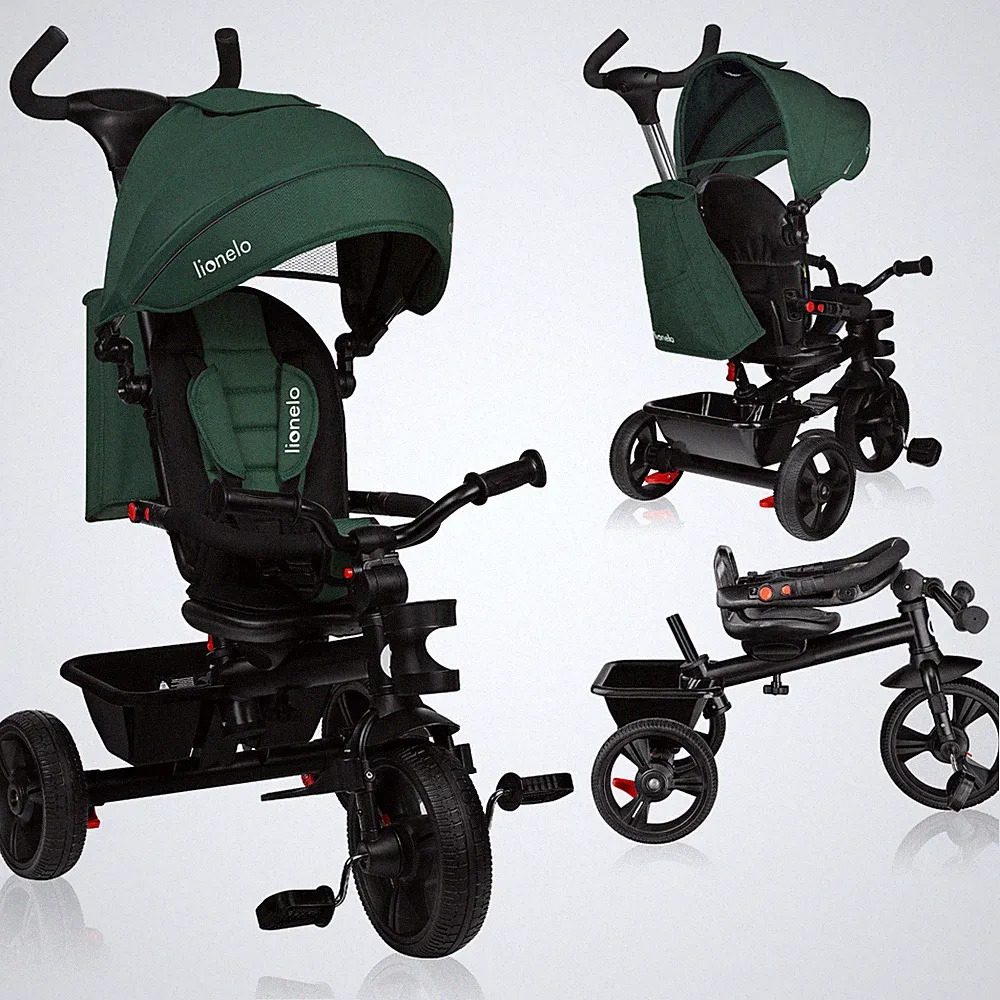 2 in 1 Dreirad mit Schubstange von 18 Monaten bis 25kg LIONELO Hairi🔸 Blau