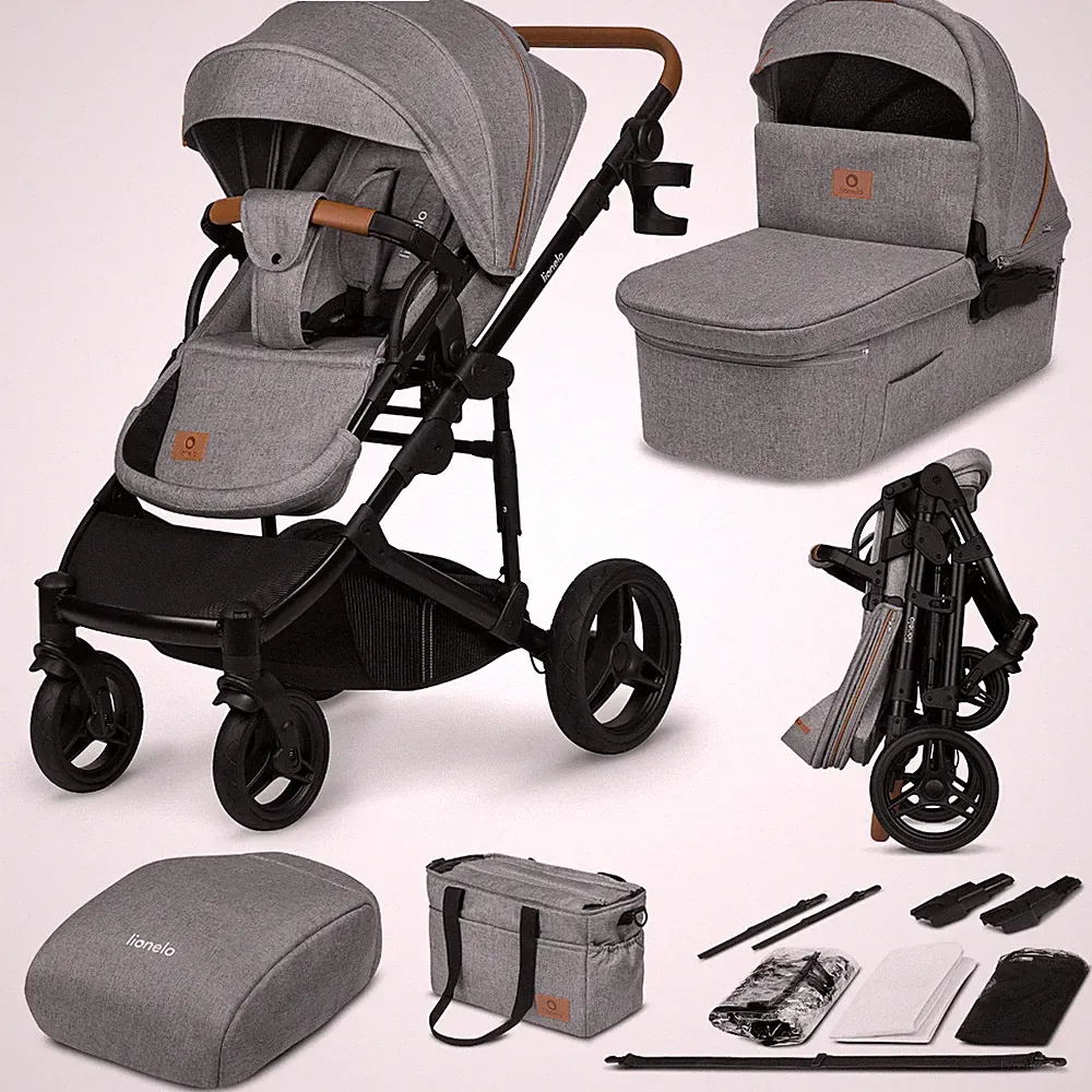 2-in-1 Kinderwagen bis 22kg mit Babywanne LIONELO MARI Große 360 Räder