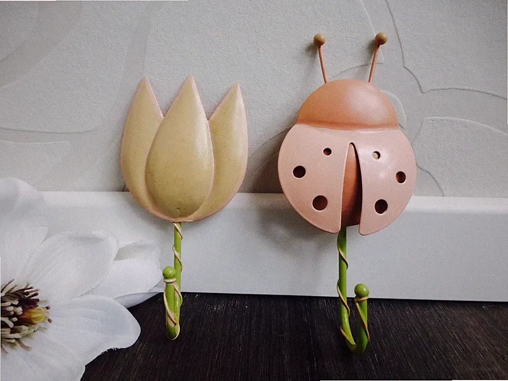 ❤️ 2er Set TULPE MAIKÄFER Kleiderhaken Garderobe Baby Kinderzimmer z IKEA Minnen