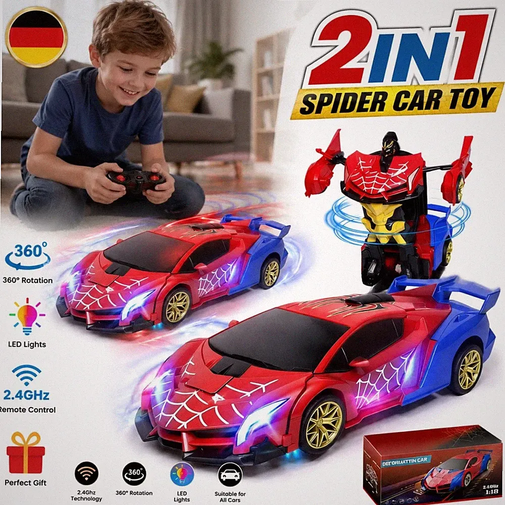 2IN1 2,4GHz Auto RC Ferngesteuertes Kinder Geländewagen LED Spielzeug ab 3–12+