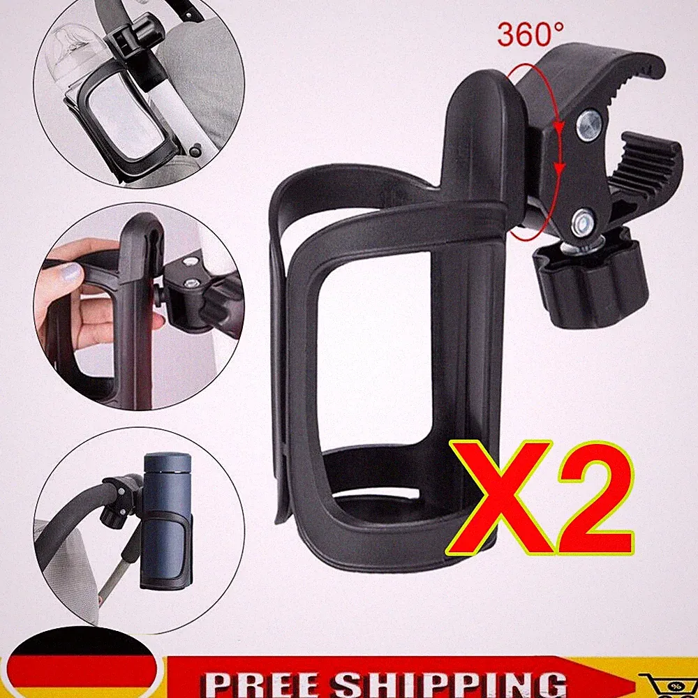 2X Einstellbar Becherhalter Flaschenhalter für Rollator Rollstuhl Kinderwagen