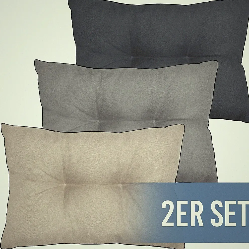 2x Palettenkissen Set Sitzkissen Rückenkissen Palettensofa wasserfest