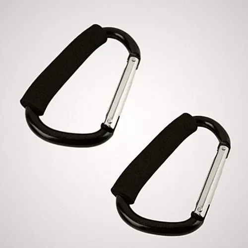 2x starke Buggy Kinderwagenclips Kinderwagen Haken Tasche Kinderwagenträger Halter Karabiner