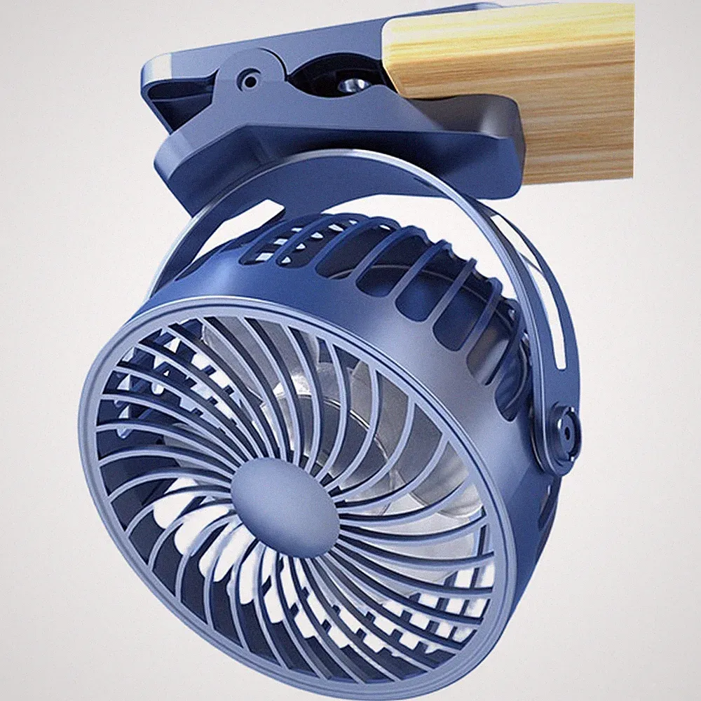 3 Geschwindigkeiten USB Wiederaufladbarer Ventilator mit Clip für Kinderwagen K