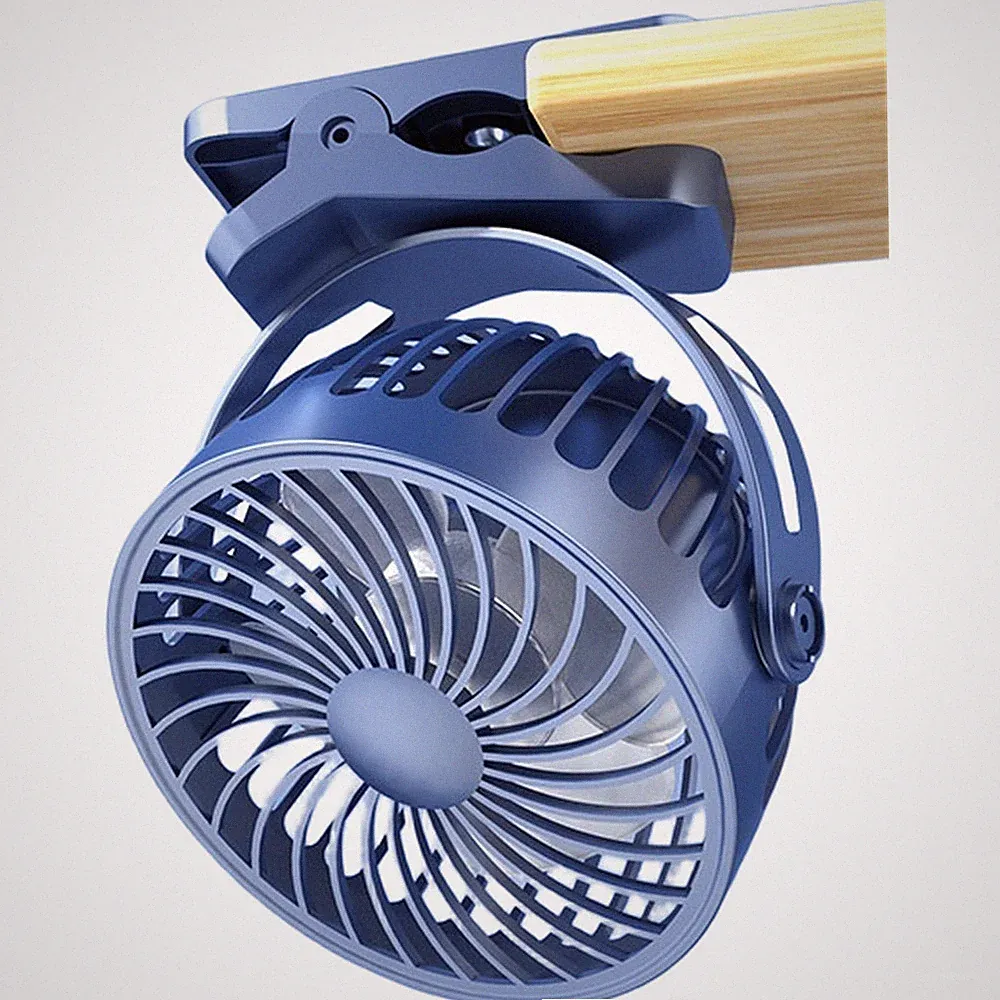 3 Geschwindigkeiten USB Wiederaufladbarer Ventilator mit Clip für Kinderwagen T