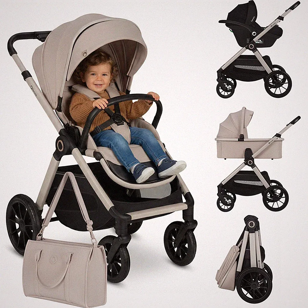 3-in-1-Kinderwagen Babywanne Buggy Babyschale ab Geburt bis 4 Jahren All-Terrai