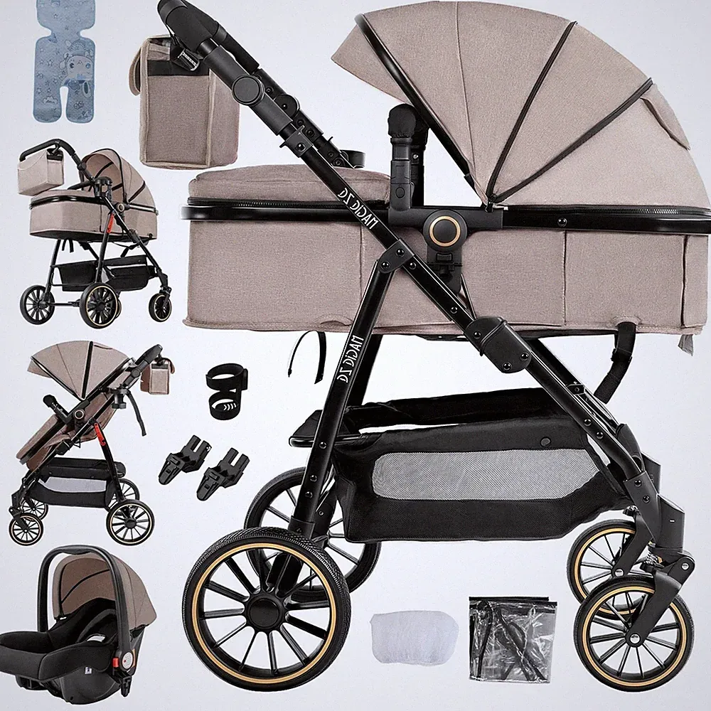 3 In 1 Kinderwagen Faltbar Leicht Buggy Verstellbarer Sitz Liegefunktion Baby