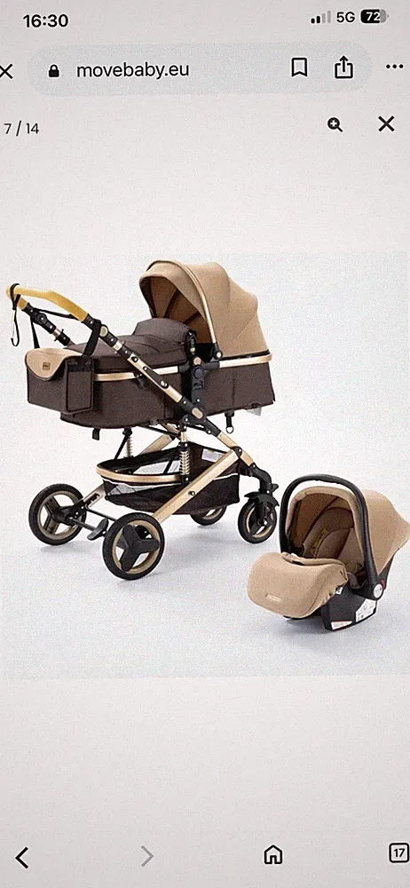 3-in-1 Kinderwagen mit Autositz + Zubehör – fast neu