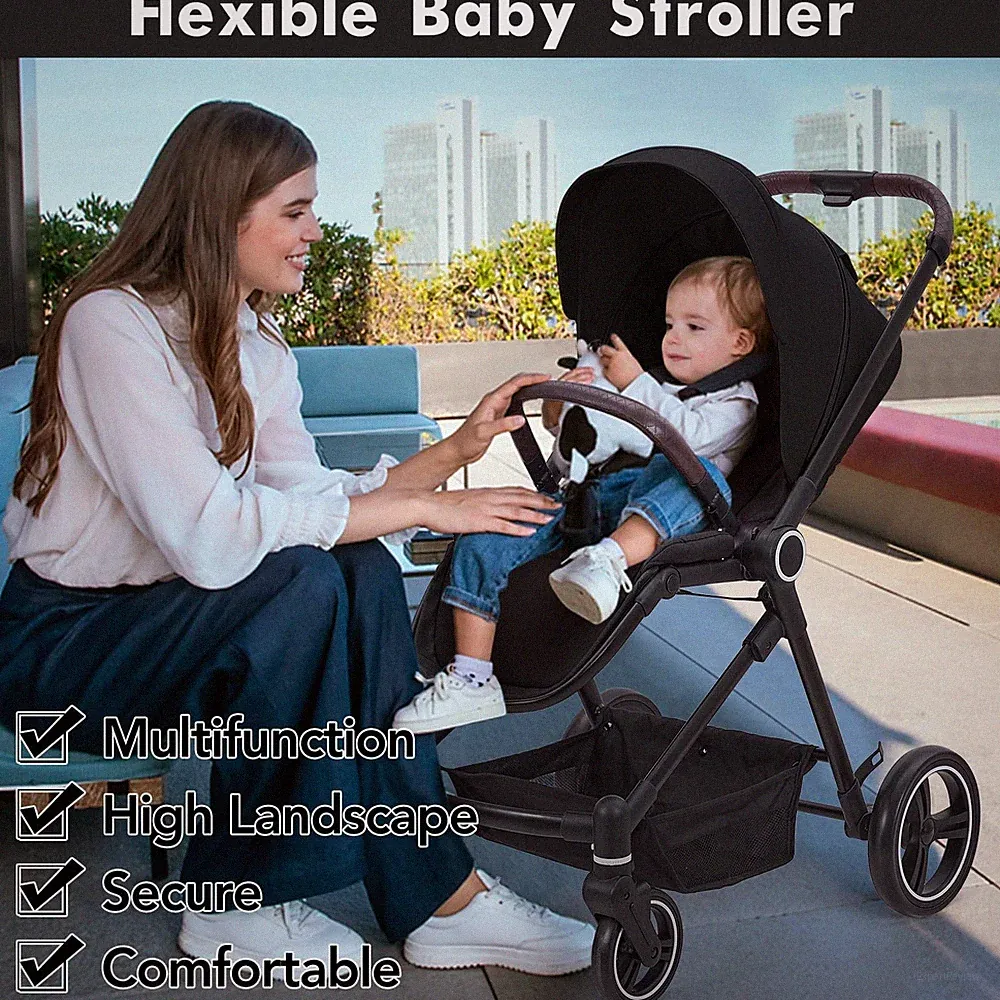 3 in 1 Kombi-Kinderwagen Buggy Reisebuggy inkl 3 Neigepositionen drehbarem Sitz