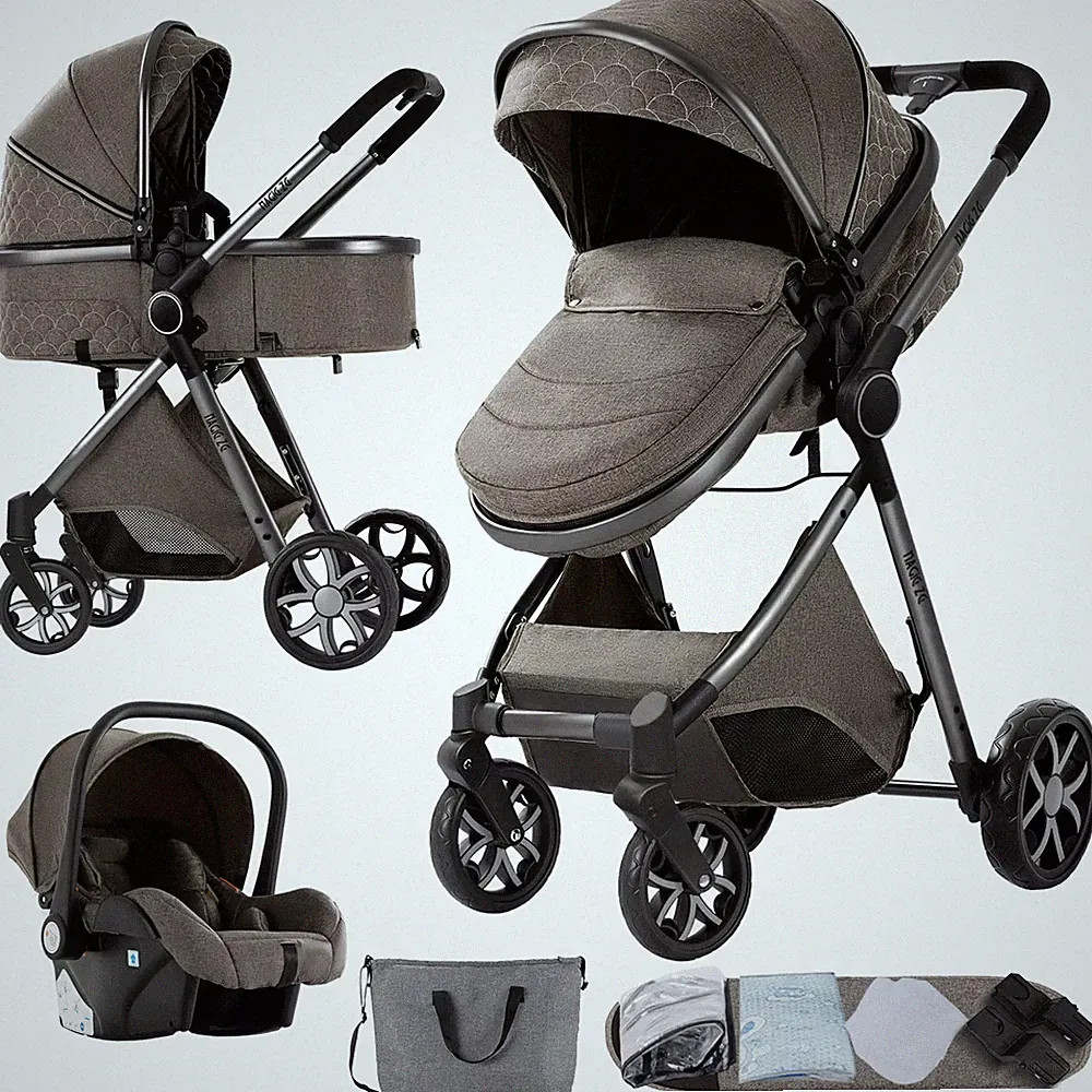 3 in 1 Kombi-Kinderwagen Buggy Reisebuggy inkl. Auto-Babyschale Faltbar
