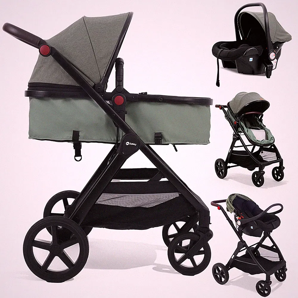 3 in 1 Kombi Kinderwagen Reise Buggy Auto Babyschale Moskitonetz Regenschutz
