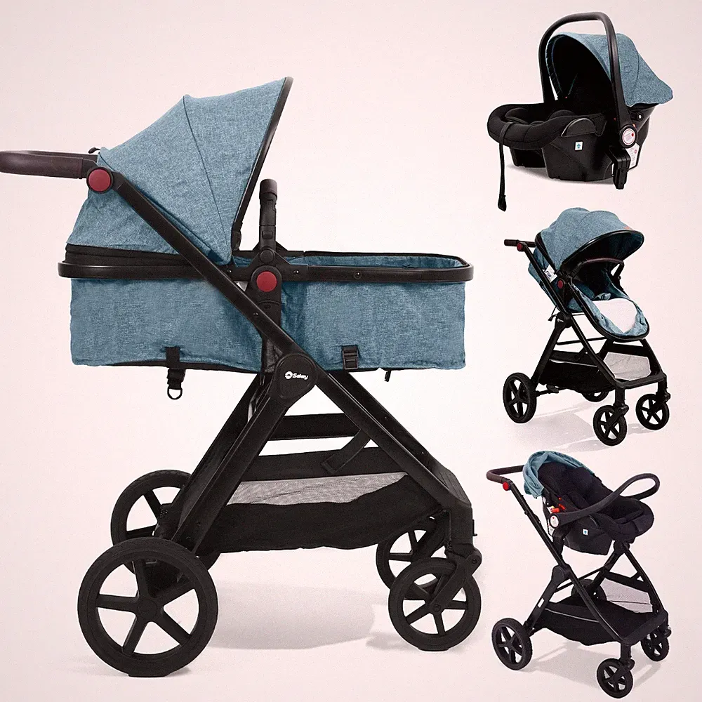 3 in 1 Kombi Kinderwagen Reise Buggy Auto Babyschale Moskitonetz Regenschutz