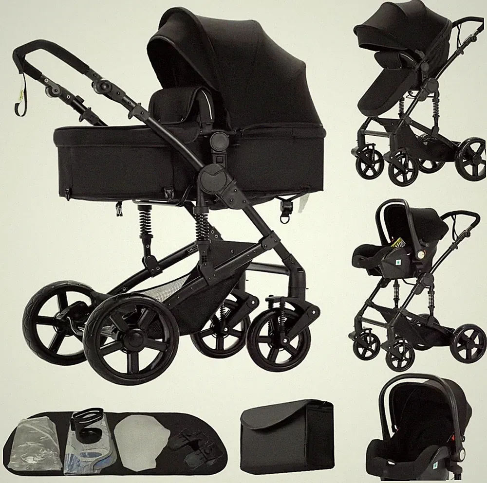 Schwarze Kinderwagen