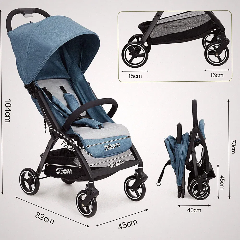 3in1 Kombi-Kinderwagen Buggy Reisebuggy inkl 3 Neigepositionen drehbarem Leichte