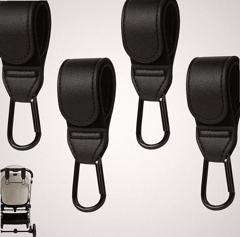 4 Stück Kinderwagen Haken Universal, Buggy Taschenhaken Mit Karabiner Aus Alumin