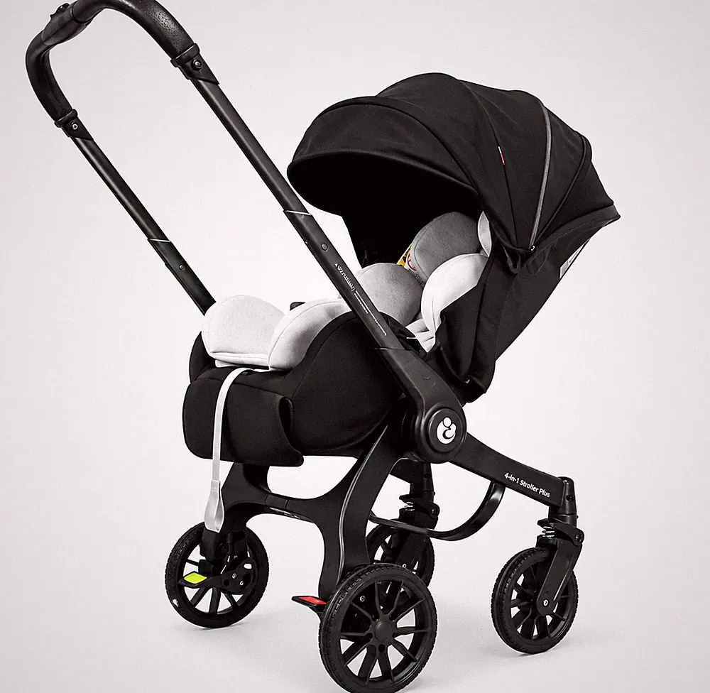 4in1 Kinderwagen Kombikinderwagen Buggy Babyschale Faltbar Neugeborene Schwarz