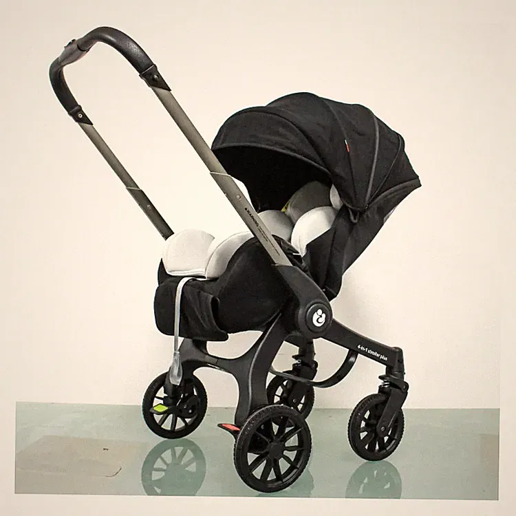 4in1 Kinderwagen Multifunktions-Kinderwagen leicht Reise-Kinderwagen Schwarz Set
