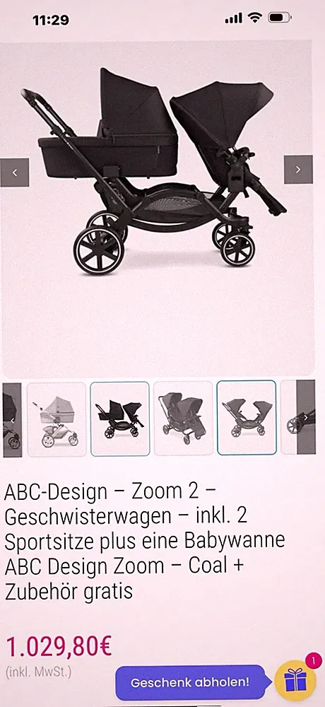ABC Design 2in1 Kinderwagen mit Babywanne und Schlafsack