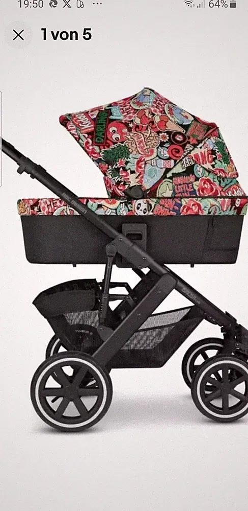 ABC Design Kombi-Kinderwagen Salsa 4 Air inkl. Babywanne Sportsitz Farbe Comic