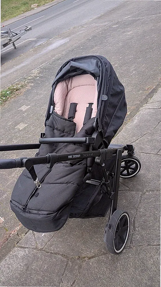 ABC Design Salsa 4 Air Kombikinderwagen & Sportwagen Schwarz mit Fußsack