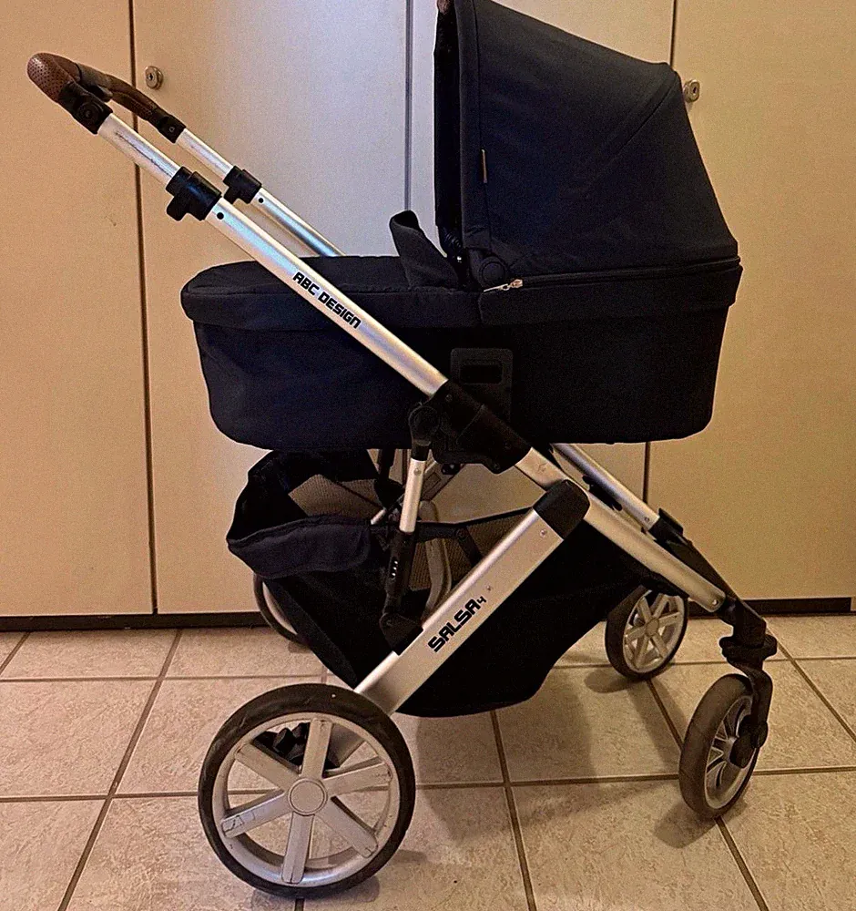 ABC Design Salsa 4 Kombikinderwagen Sportwagen blau/silber Babywanne Sitz