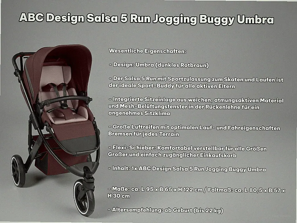 ABC Design Salsa 5 Run Jogging Buggy Umbra Sport Wagen Kinderwagen bis 22 kg