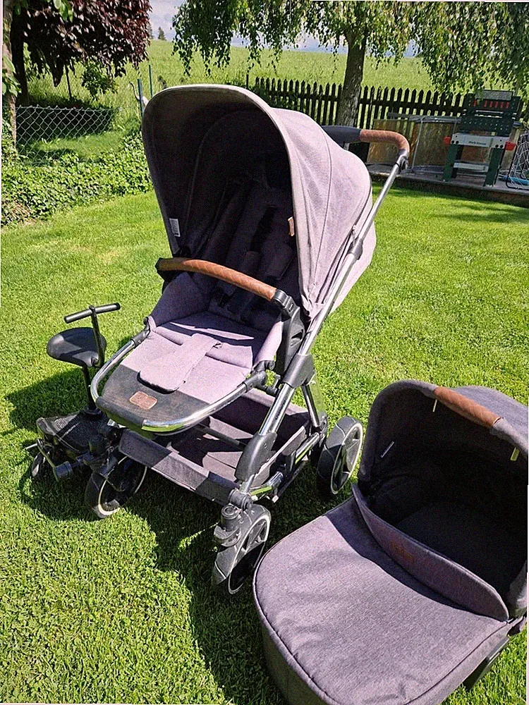 ABC Design Viper 4 Kombikinderwagen grau mit Babywanne & Sitz