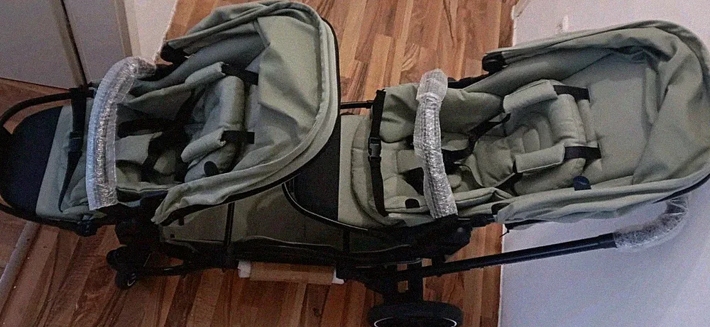 ABC Design Zoom Geschwisterkinderwagen – Modell 2024, Pine-wie Neu