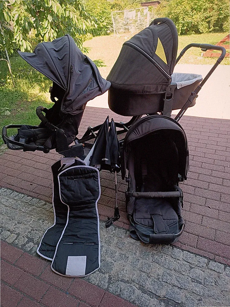 ABC Design Zoom Geschwisterkinderwagen, Zwillinge, Schwarz