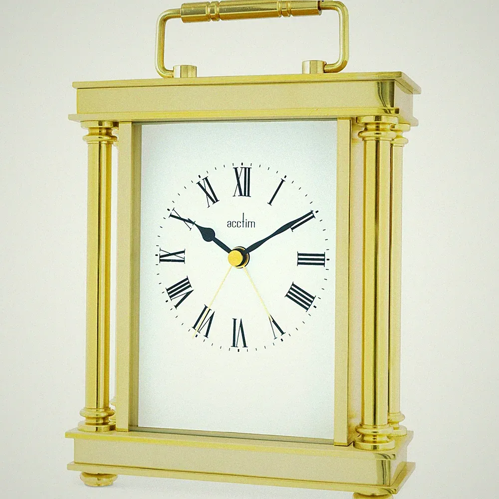Acctim Marlow Kaminuhr Quarz Metall & Glas Kutschenuhr Gold