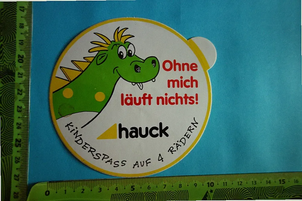 Alter Aufkleber Kinderwagen Hochstuhl HAUCK Ohne mich läuft nichts!