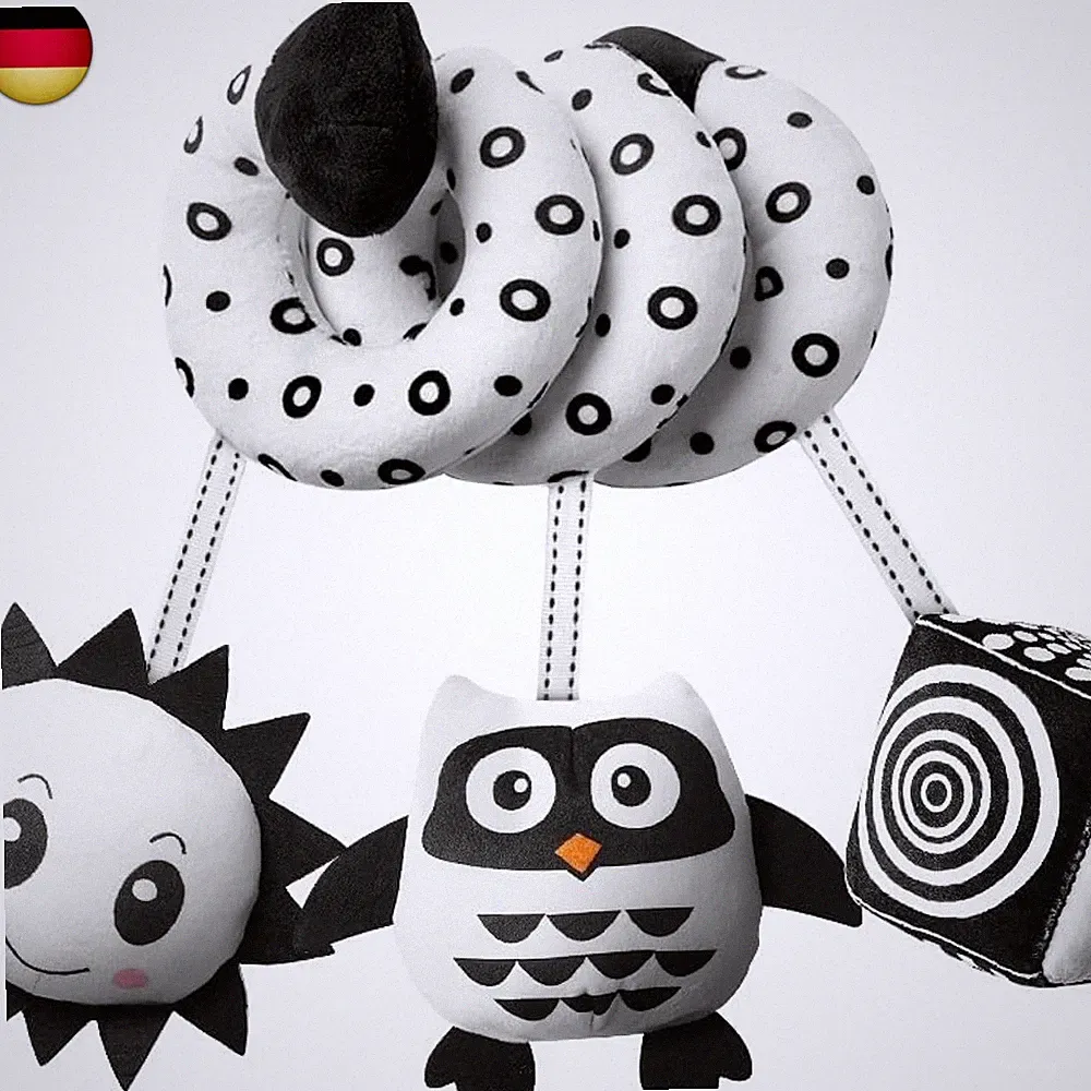 Aolso Kinderwagen Spielzeug, Baby Activity-Spirale Kette, schwarz-weißes