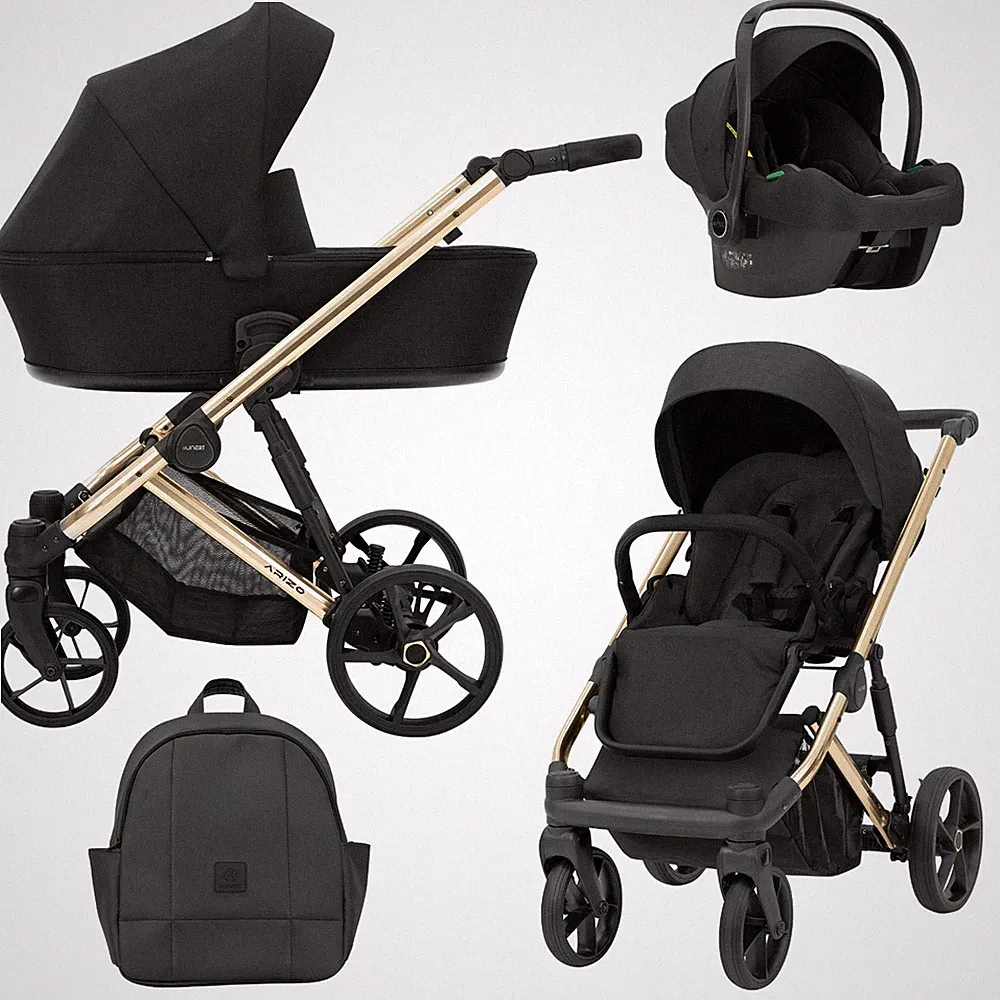 ARIZO Kinderwagen 2in1/3in1/4in1 Öko-Leder&Stoff – Cosmo I-Size-Sitz-Isofix Base