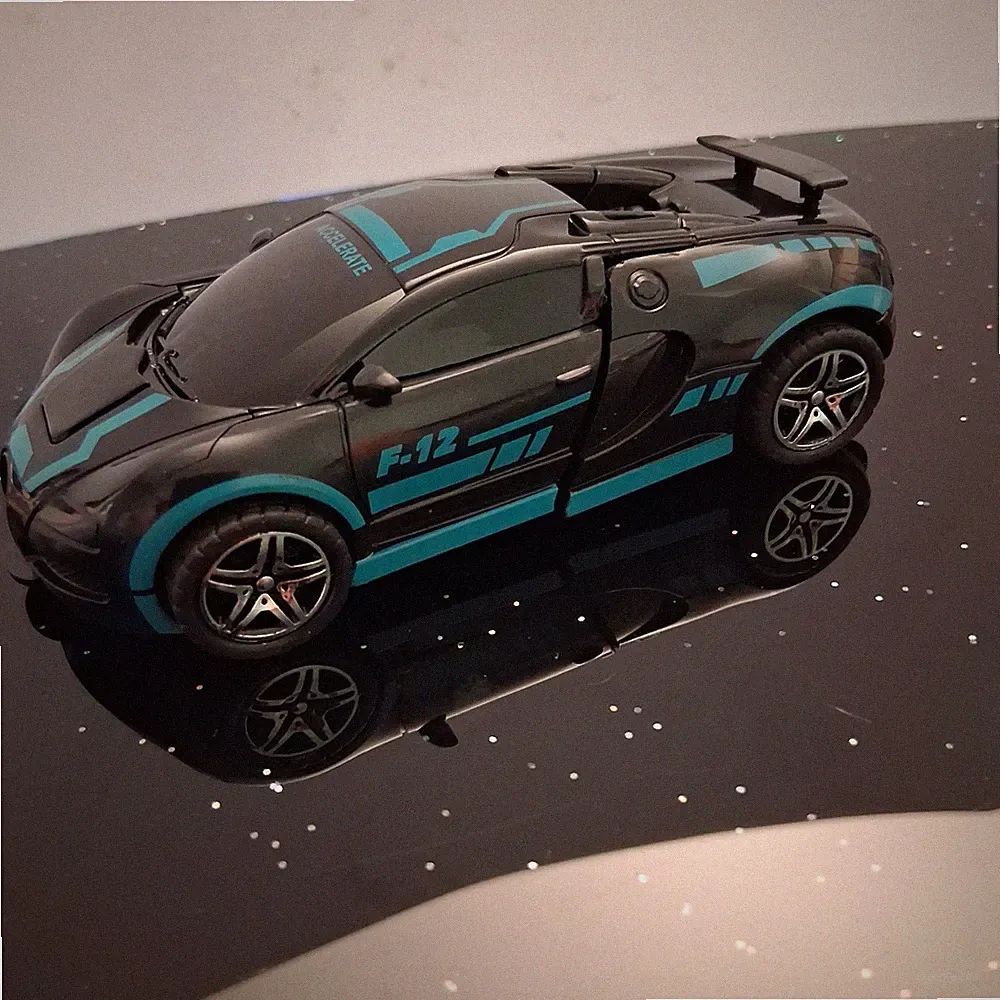 Auto Kinder Spielzeug Roboter Schwarz Blau Sportwagen Geschenk Geburtstag Neu