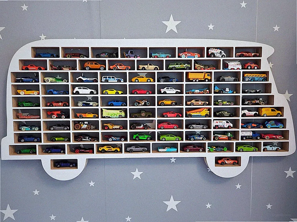 Autoregal. VW T1. Kinder Garage für Spielzeug. Ausstellungsständer für Autos