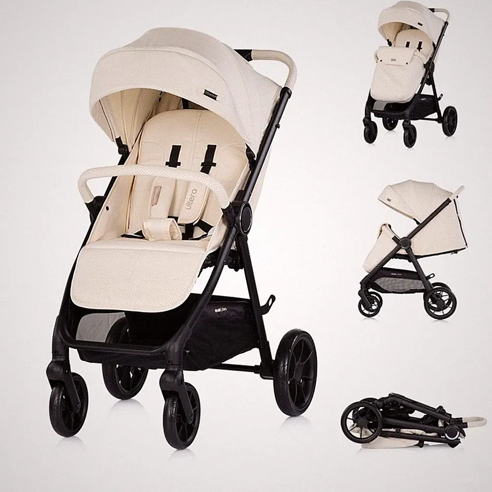 B-Ware Chipolino Kinderwagen Ultera klappbar Federung Hinterradbremse creme