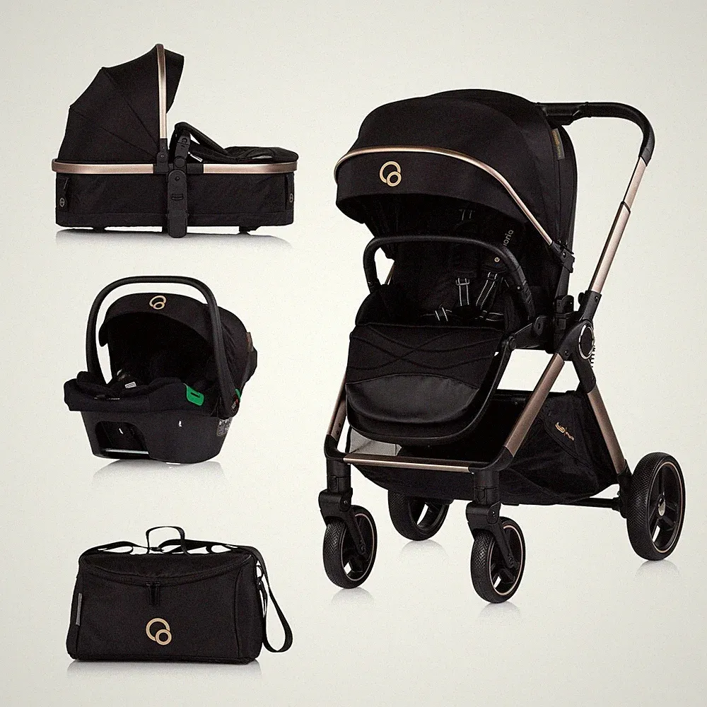 B-Ware Chipolino Kombikinderwagen Euphoria 3in1 Babyschale umbaubar schwarz