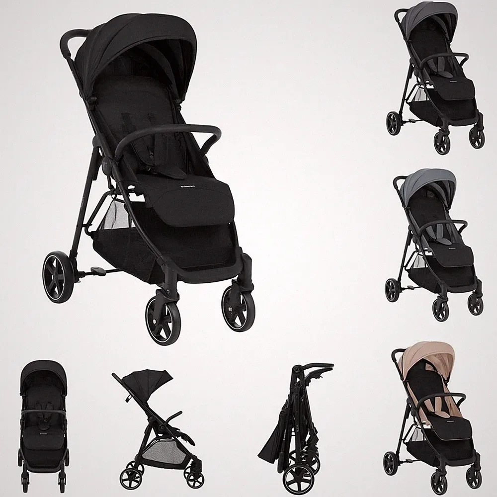 B-Ware Kikkaboo Kinderwagen, Buggy Alexa 22 kg faltbar verstellbar, Gurt schwarz