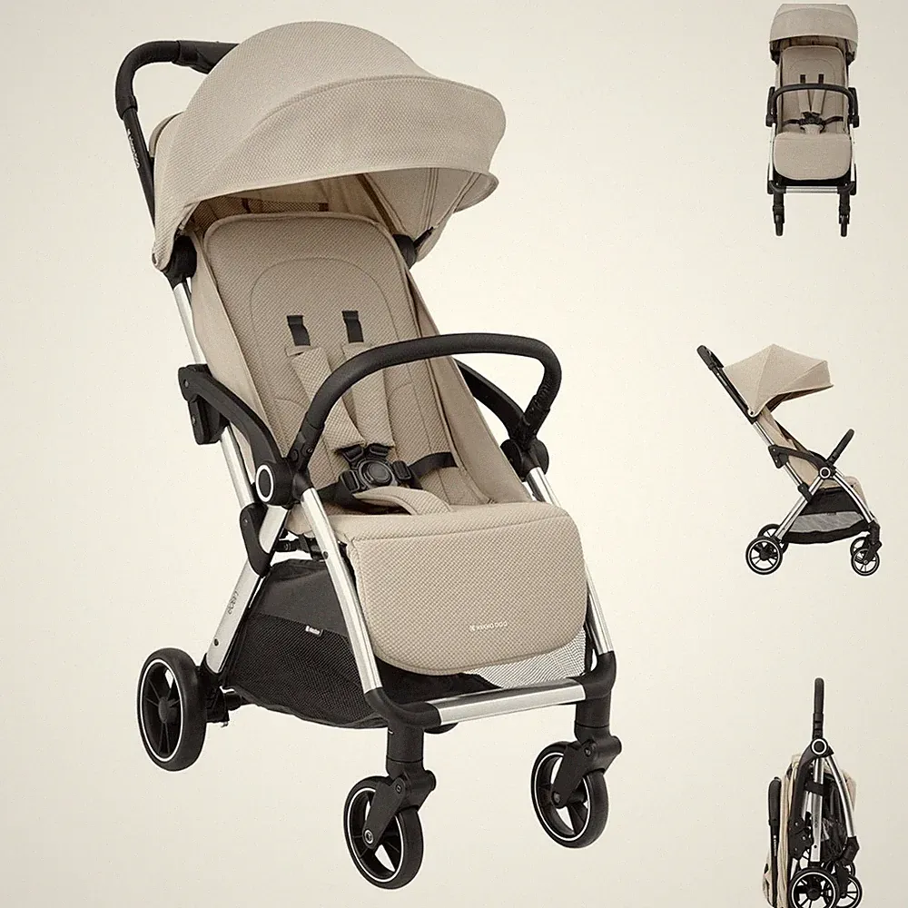 B-Ware Kikkaboo Kinderwagen, Buggy Eden bis 22 kg Federung Regenschutz beige