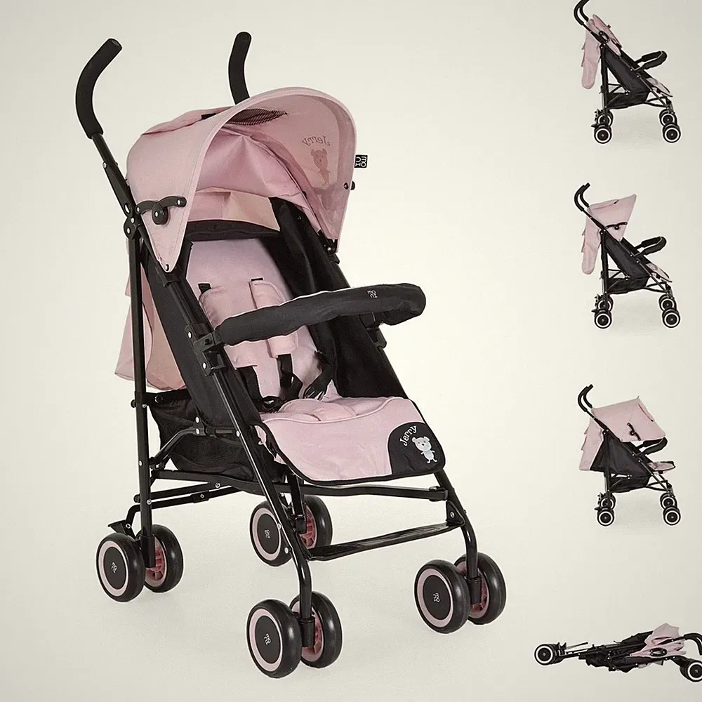 B-Ware Kinderwagen, Buggy Jerry, Sonnendach, schwenkbare Vorderräder rosa