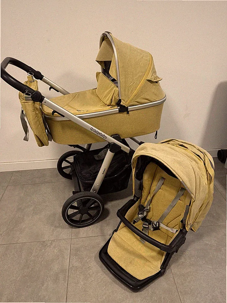 Baby Design Bueno 2in1 Kinderwagen Gelb/Beige Top Zustand & Viel Zubehör