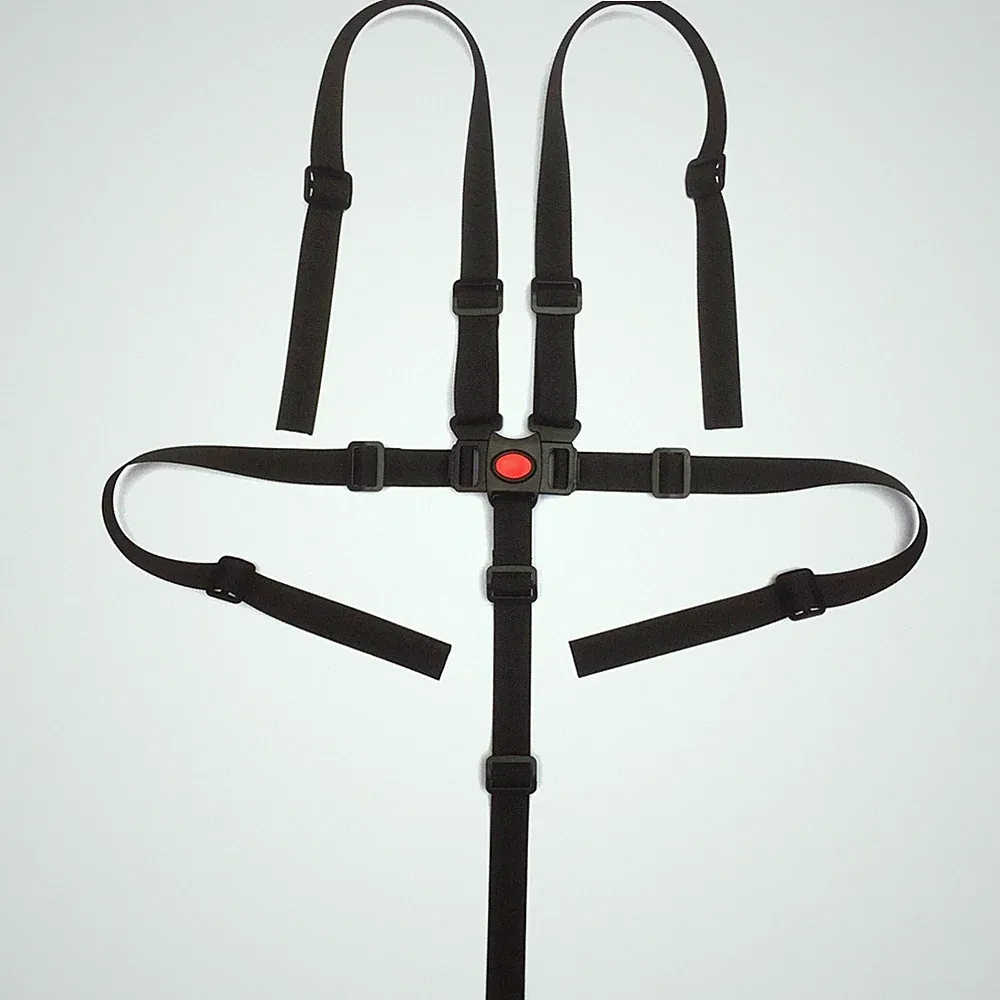 Baby Gurt 5-Punkt verstellbar für Kinderwagen Hochstuhl Buggy Nylon schwarz