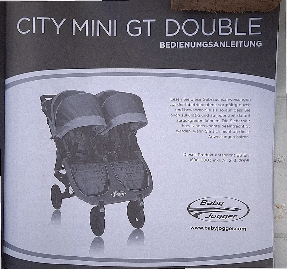Baby Jogger City Mini GT Double Zweisitzer Buggy faltbar Schwarz/Grau
